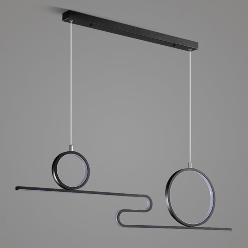 Luces de la isla de forma lineal Luces de estilo contemporáneo 3 accesorios de iluminación colgante de luz