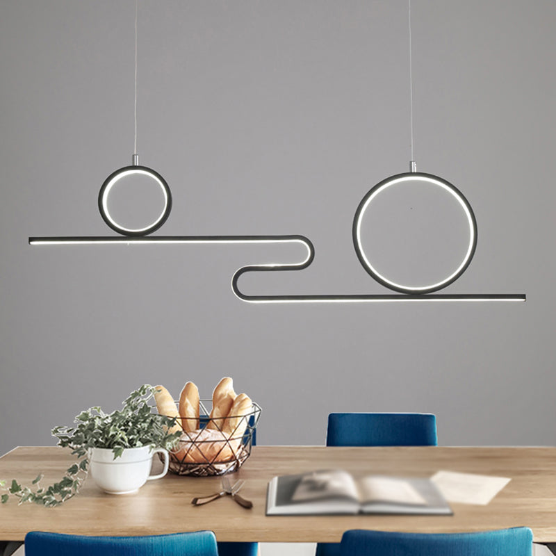 Luces de la isla de forma lineal Luces de estilo contemporáneo 3 accesorios de iluminación colgante de luz