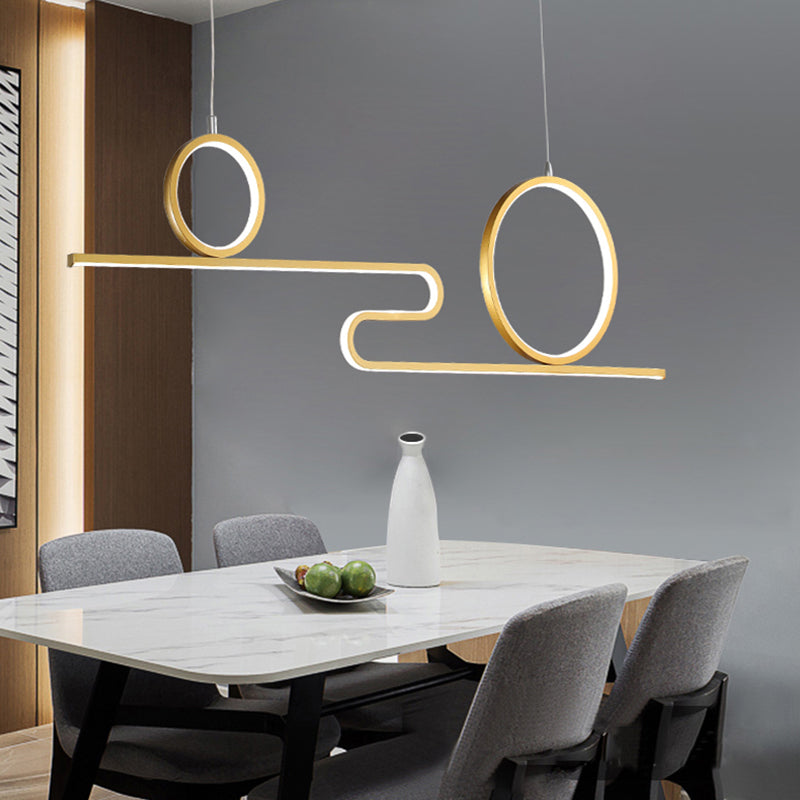 Luces de la isla de forma lineal Luces de estilo contemporáneo 3 accesorios de iluminación colgante de luz
