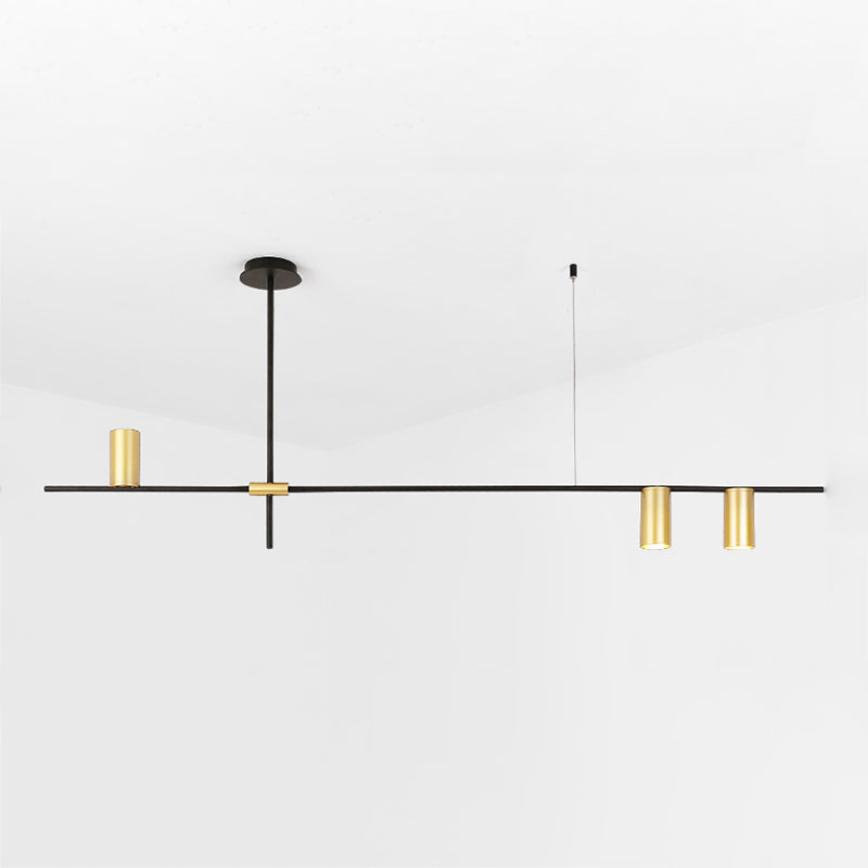 Ideas de iluminación de isla de cilindro de estilo contemporáneo luces colgantes de isla metálica