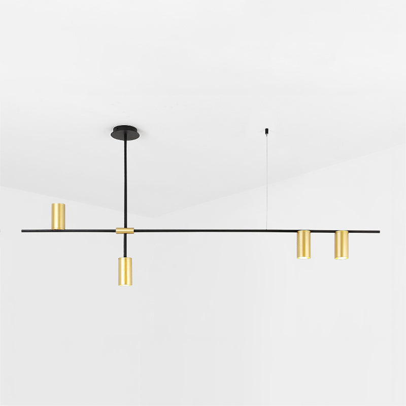 Ideas de iluminación de isla de cilindro de estilo contemporáneo luces colgantes de isla metálica