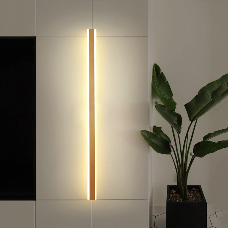 Linearer Schatten Metall Wandleuchte moderne Stil 1 Lichtwandhalterung Beleuchtung in Gold