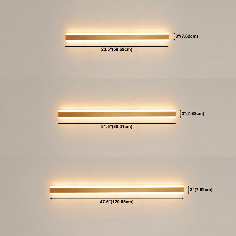 Linearer Schatten Metall Wandleuchte moderne Stil 1 Lichtwandhalterung Beleuchtung in Gold