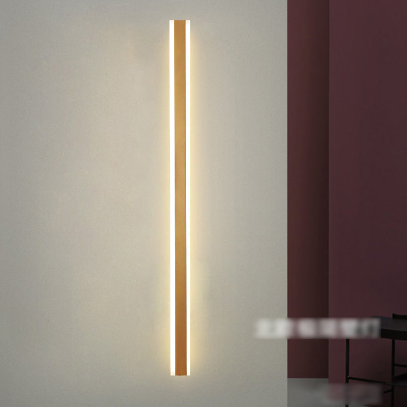 Linearer Schatten Metall Wandleuchte moderne Stil 1 Lichtwandhalterung Beleuchtung in Gold