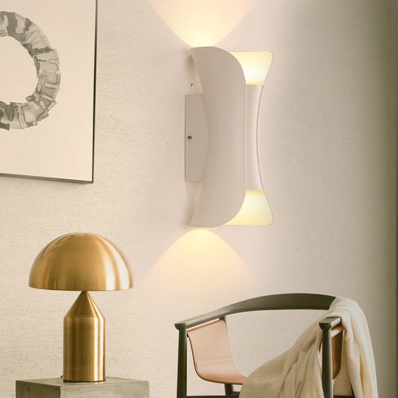 Metal Curved Lights Lights Modern Style 2 Lights Wall Washer Sconce