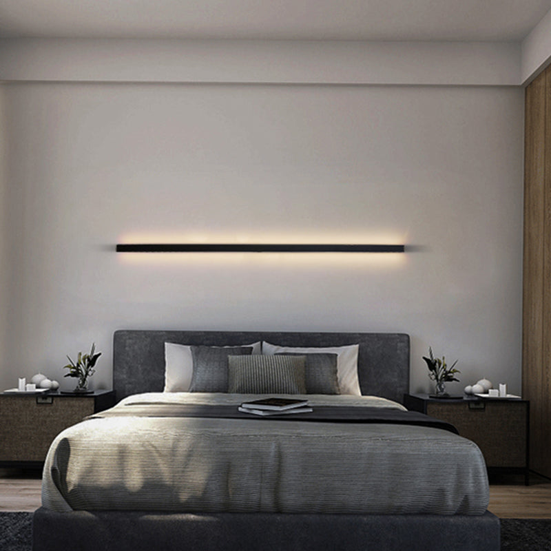 Linearer Schatten Metall Wandleuchte moderne Stil 1 Lichtwandhalterung Beleuchtung in Schwarz