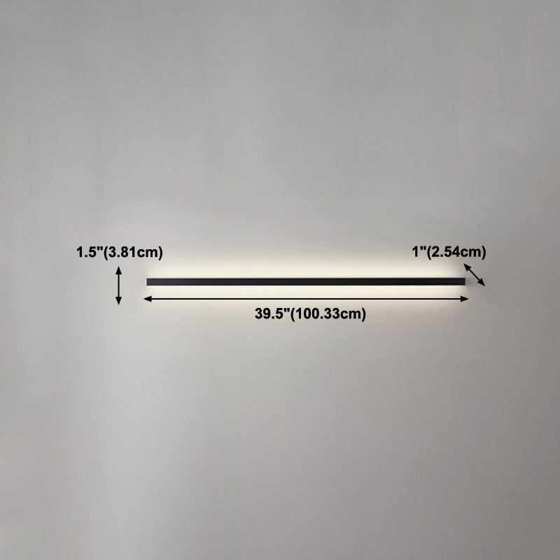 Linearer Schatten Metall Wandleuchte moderne Stil 1 Lichtwandhalterung Beleuchtung in Schwarz