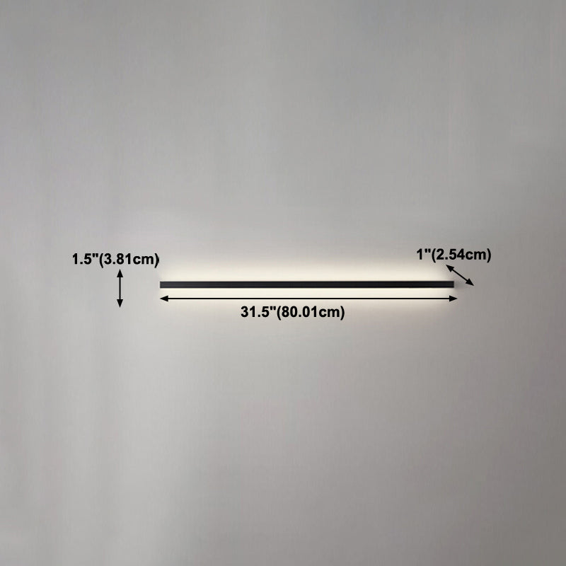 Linearer Schatten Metall Wandleuchte moderne Stil 1 Lichtwandhalterung Beleuchtung in Schwarz
