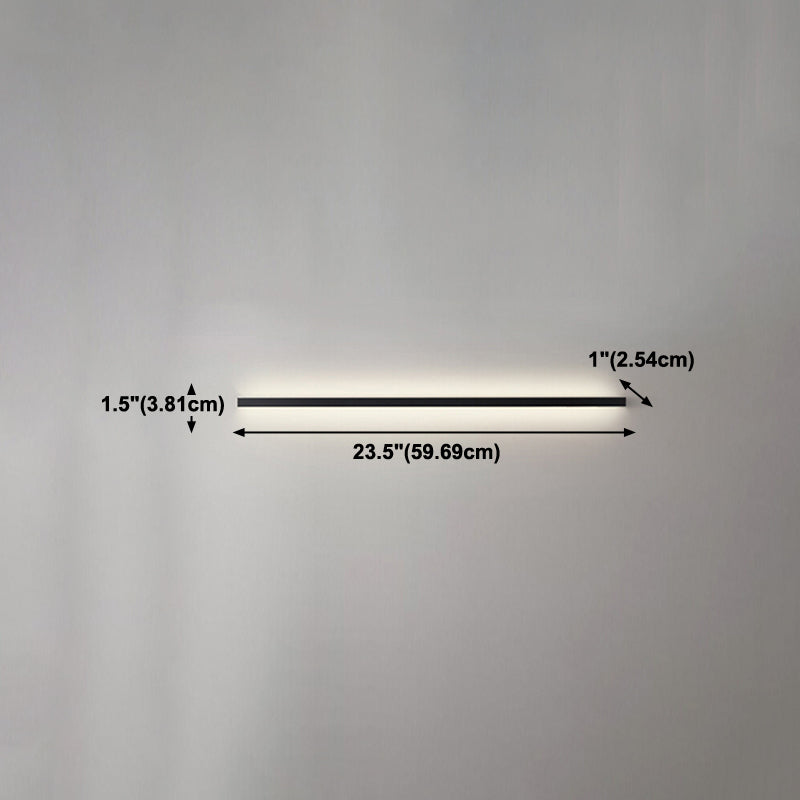 Linearer Schatten Metall Wandleuchte moderne Stil 1 Lichtwandhalterung Beleuchtung in Schwarz