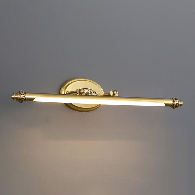 Stile moderno di illuminazione da vanità lineare in metallo 1 funce murale di vanità della luce in oro