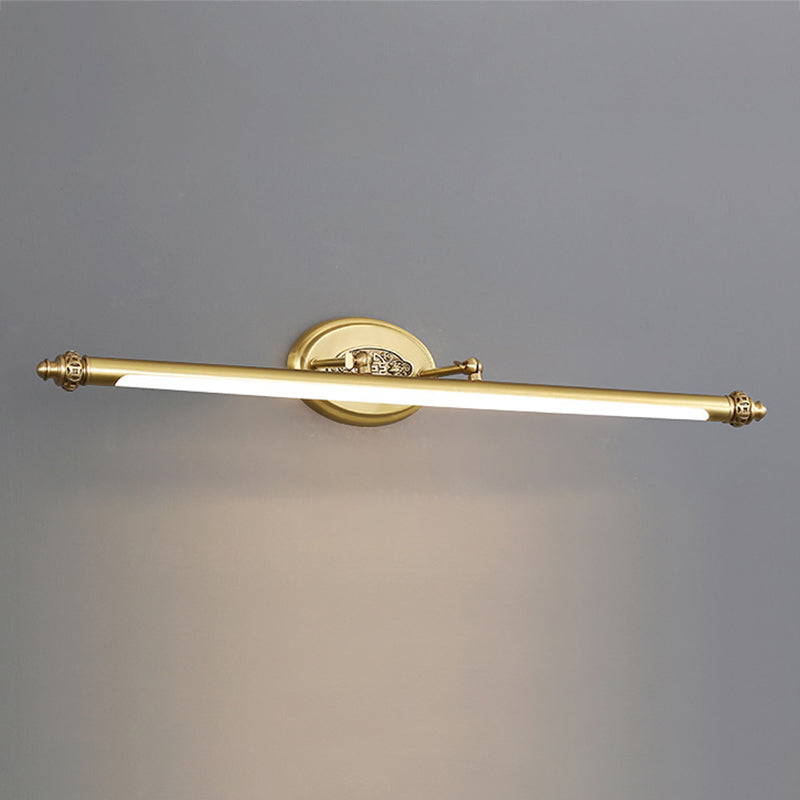 Stile moderno di illuminazione da vanità lineare in metallo 1 funce murale di vanità della luce in oro