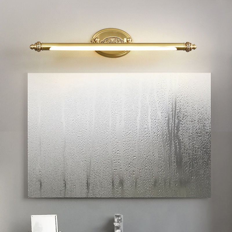 Stile moderno di illuminazione da vanità lineare in metallo 1 funce murale di vanità della luce in oro