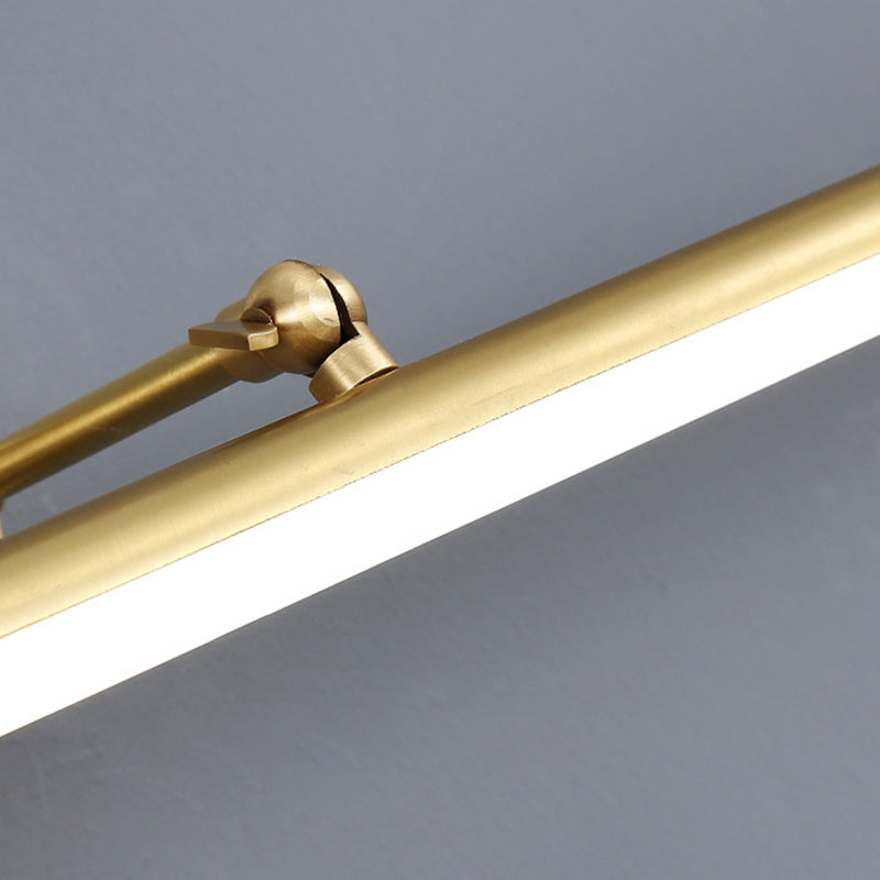 Modern Style Linear Vanity Lighting Fixtures Metal 1 Light Vanity Wall Sconce in Gold