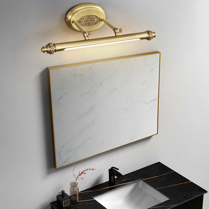 Stile moderno di illuminazione da vanità lineare in metallo 1 funce murale di vanità della luce in oro