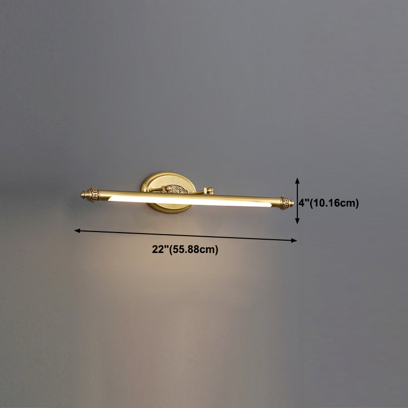 Stile moderno di illuminazione da vanità lineare in metallo 1 funce murale di vanità della luce in oro
