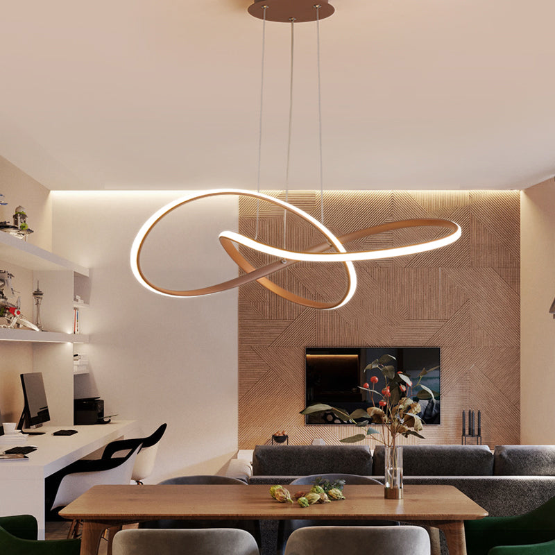 1 Light Twisted Pendant Chandelier Modern Style Metal Hanging Lamps