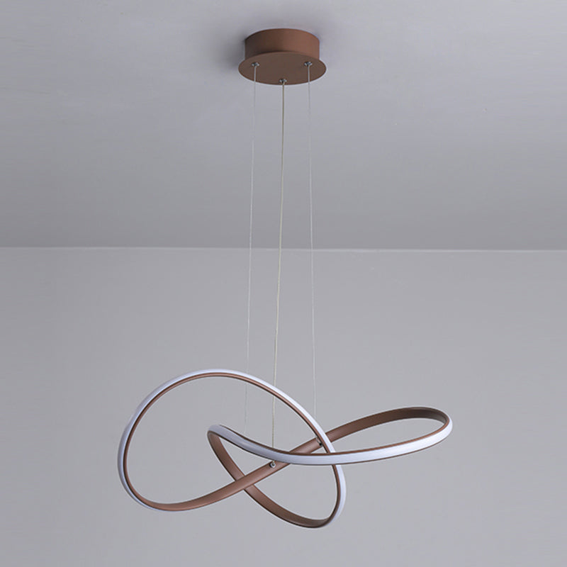 1 Light Twisted Pendant Chandelier Modern Style Metal Hanging Lamps