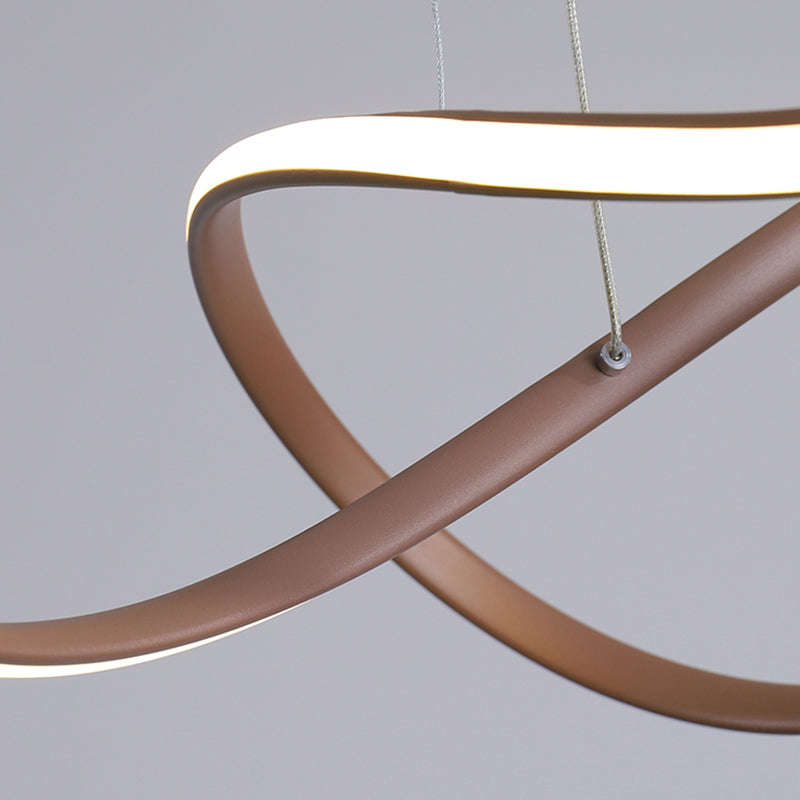 1 Light Twisted Pendant Chandelier Modern Style Metal Hanging Lamps