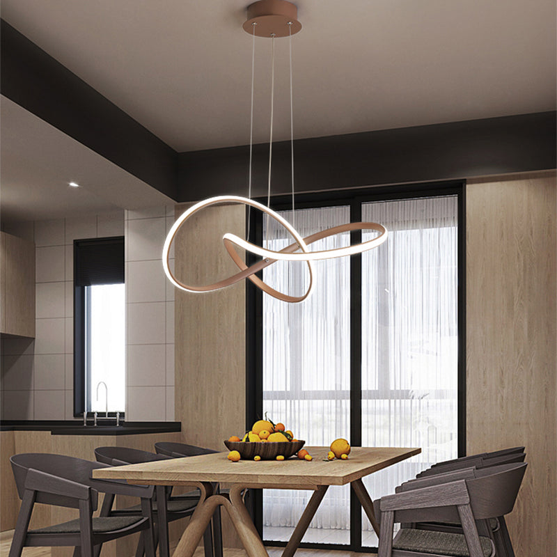 1 Light Twisted Pendant Chandelier Modern Style Metal Hanging Lamps