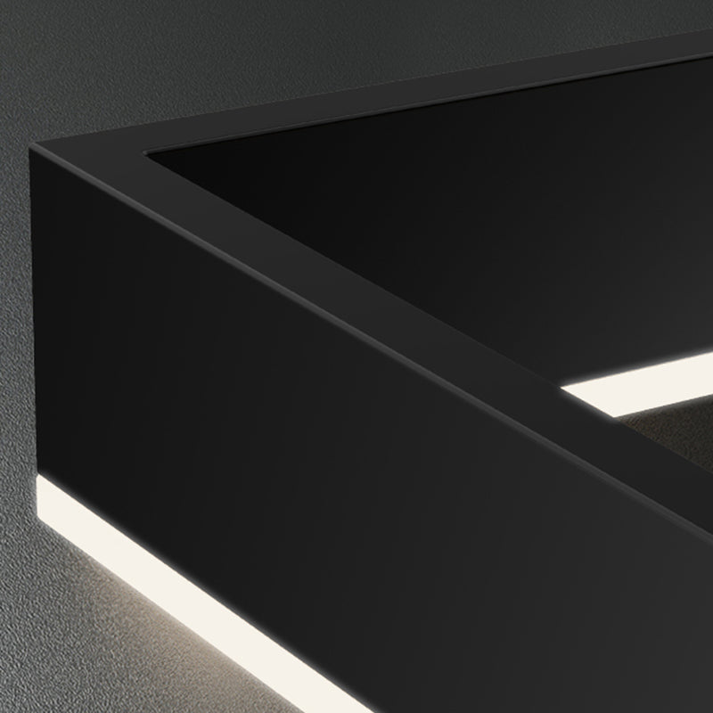 Geometry Shape Hanging Lamp Fixture Modern Style Pendant Lamp in Black for Living Room