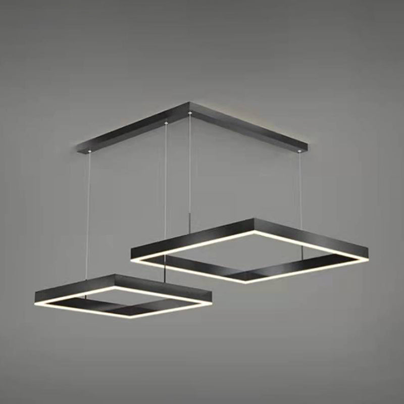 Multi luces lámparas colgantes de vidrio de estilo colgante cuadrado en negro