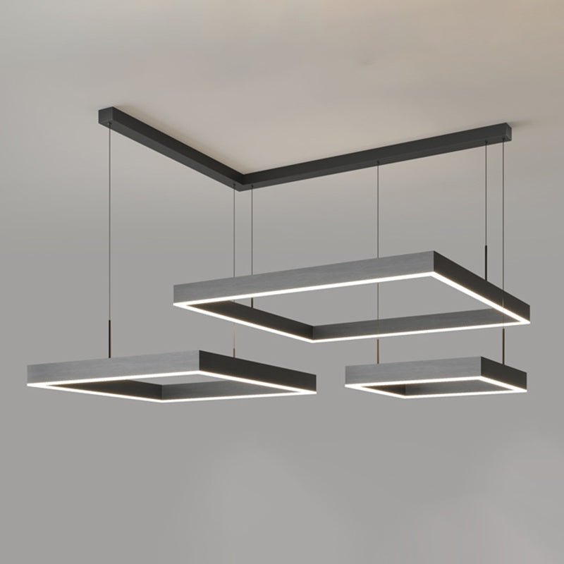 Multi luces lámparas colgantes de vidrio de estilo colgante cuadrado en negro