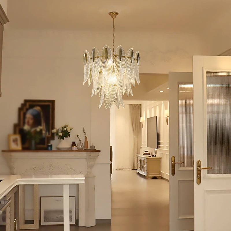 Estilo contemporáneo Luces colgantes de forma única Luces de lámpara de vidrio en oro