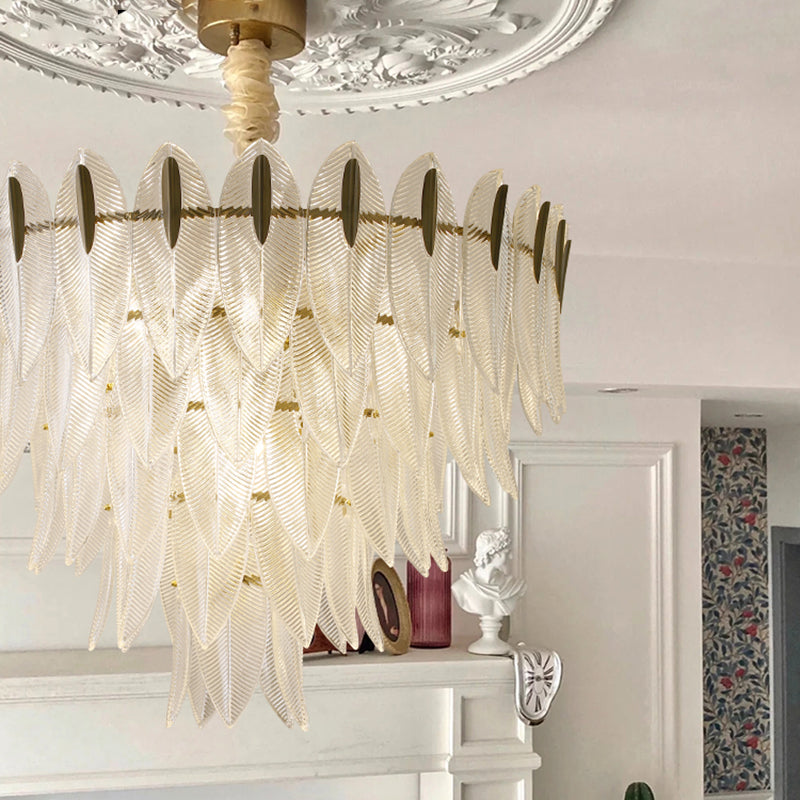 Estilo contemporáneo Luces colgantes de forma única Luces de lámpara de vidrio en oro