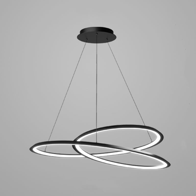 Twisting Shape Metal Chandelier Light Modern 1- Light Chandelier Lighting Fixture in Black