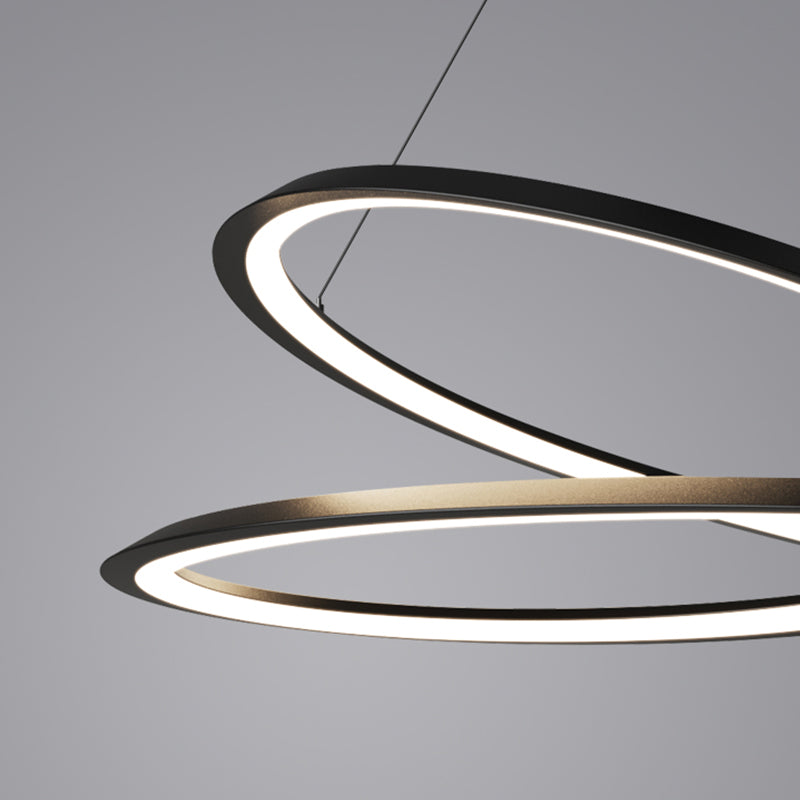 Twisting Shape Metal Chandelier Light Modern 1- Light Chandelier Lighting Fixture in Black