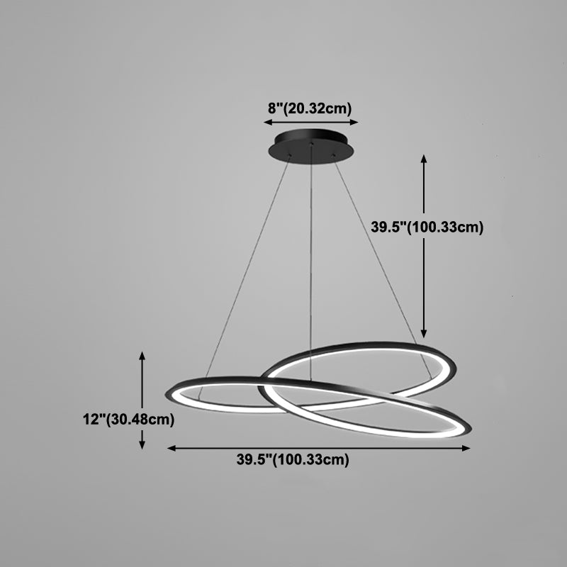 Twisting Shape Metal Chandelier Light Modern 1- Light Chandelier Lighting Fixture in Black