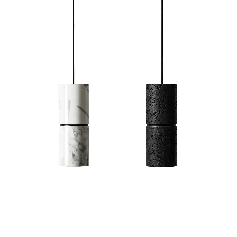 Cement Modern Pendant Light 1-Light Cylinder Ceiling Light Fixture for Dining Room