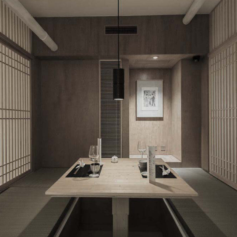 Cement Modern Pendant Light 1-Light Cylinder Ceiling Light Fixture for Dining Room