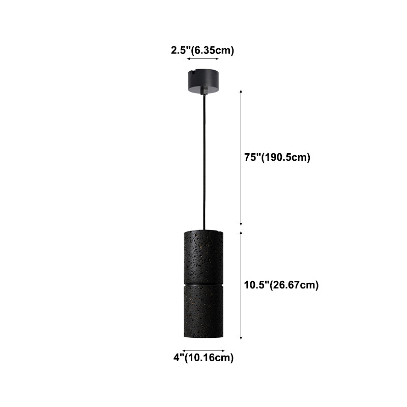 Cement Modern Pendant Light 1-Light Cylinder Ceiling Light Fixture for Dining Room