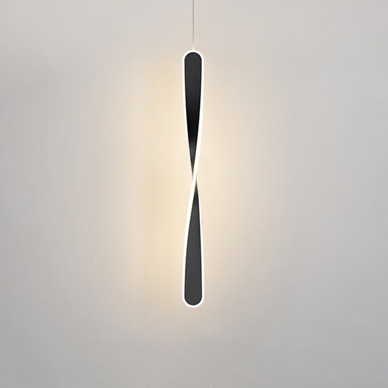Minimalism LED Pendant Light Acrylic 1-Light Linear Down Lighting for Bedroom