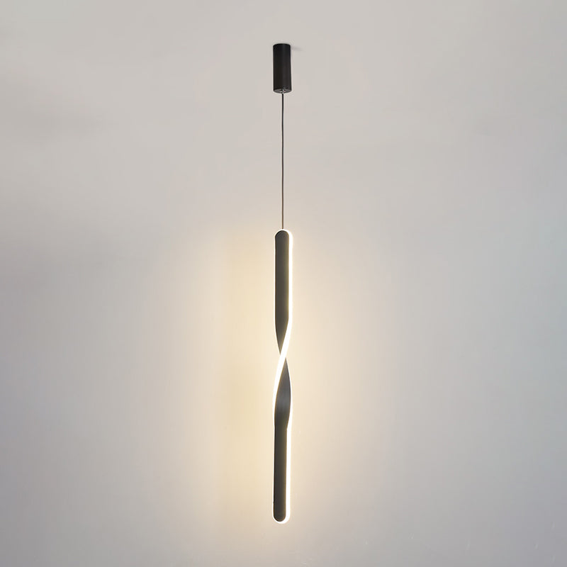 Minimalism LED Pendant Light Acrylic 1-Light Linear Down Lighting for Bedroom