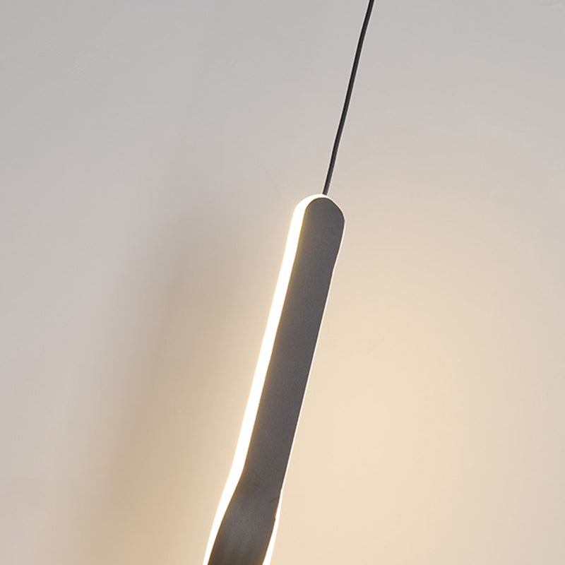 Minimalism LED Pendant Light Acrylic 1-Light Linear Down Lighting for Bedroom