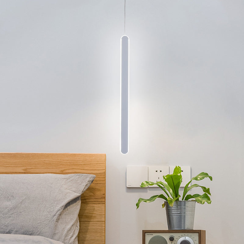 Minimalism LED Pendant Light Acrylic 1-Light Linear Down Lighting for Bedroom