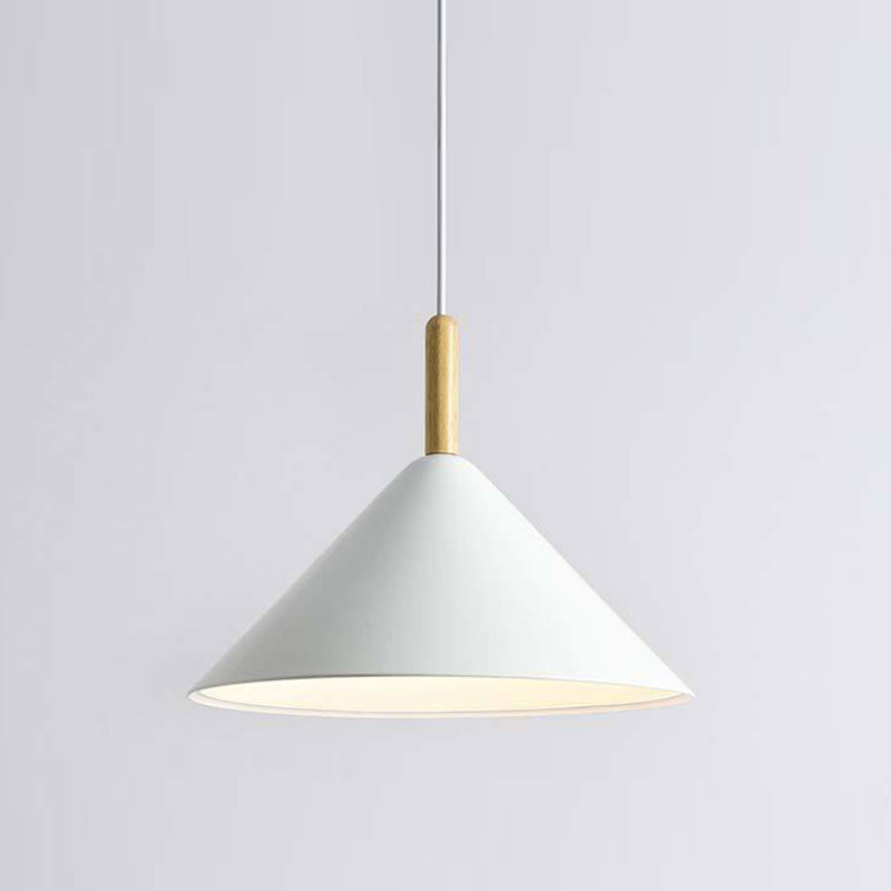 1 illuminazione a sospensione di cono leggero a cono moderno illuminazione sospesa in metallo per sala da pranzo
