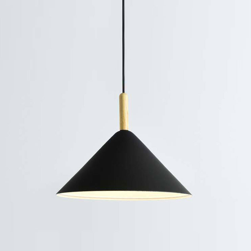 1 illuminazione a sospensione di cono leggero a cono moderno illuminazione sospesa in metallo per sala da pranzo