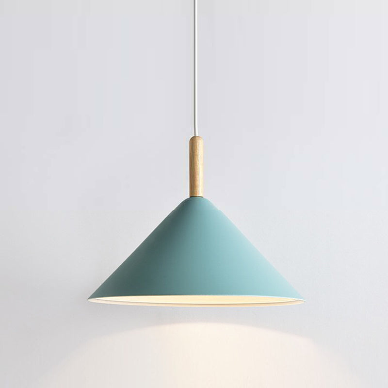1 illuminazione a sospensione di cono leggero a cono moderno illuminazione sospesa in metallo per sala da pranzo