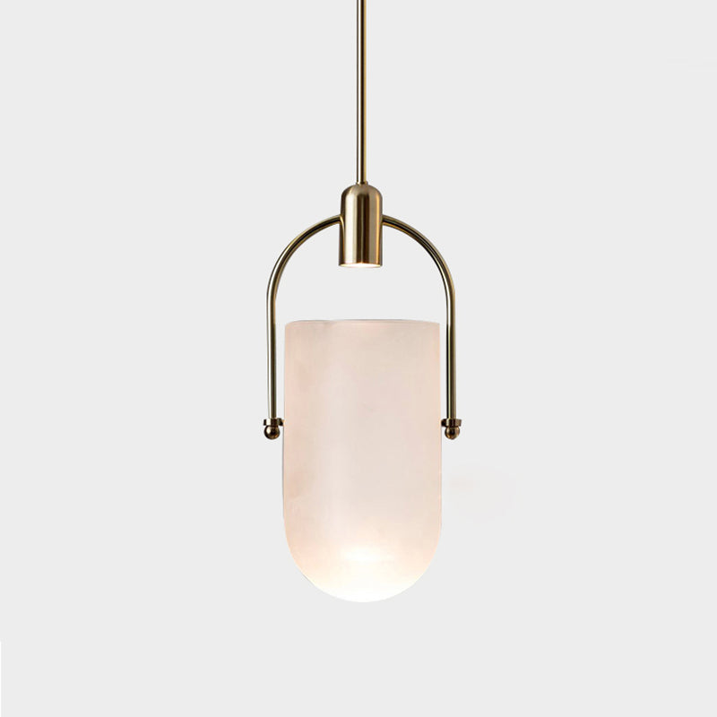 Multi Light Barrel Hanging Pendant Modern Style Glass Hanging Lighting for Living Room