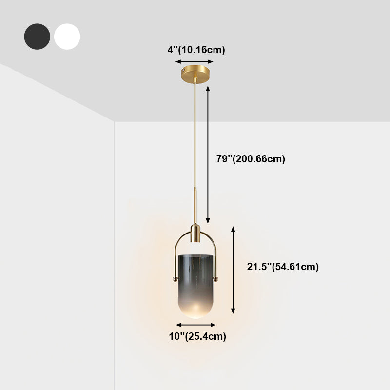 Multi Light Barrel Hanging Pendant Modern Style Glass Hanging Lighting for Living Room