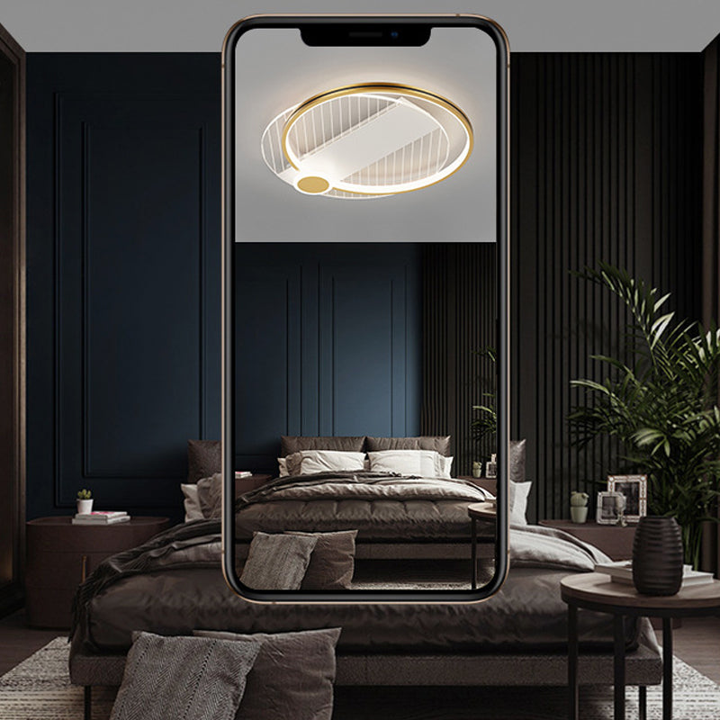Geometrical Flush Mount Ceiling Lamp Metal Modern LED Ceiling Light Fixture for Bedroom