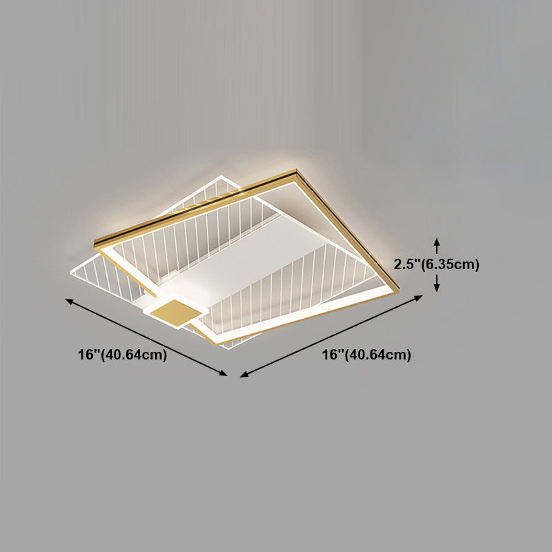 Geometrical Flush Mount Ceiling Lamp Metal Modern LED Ceiling Light Fixture for Bedroom