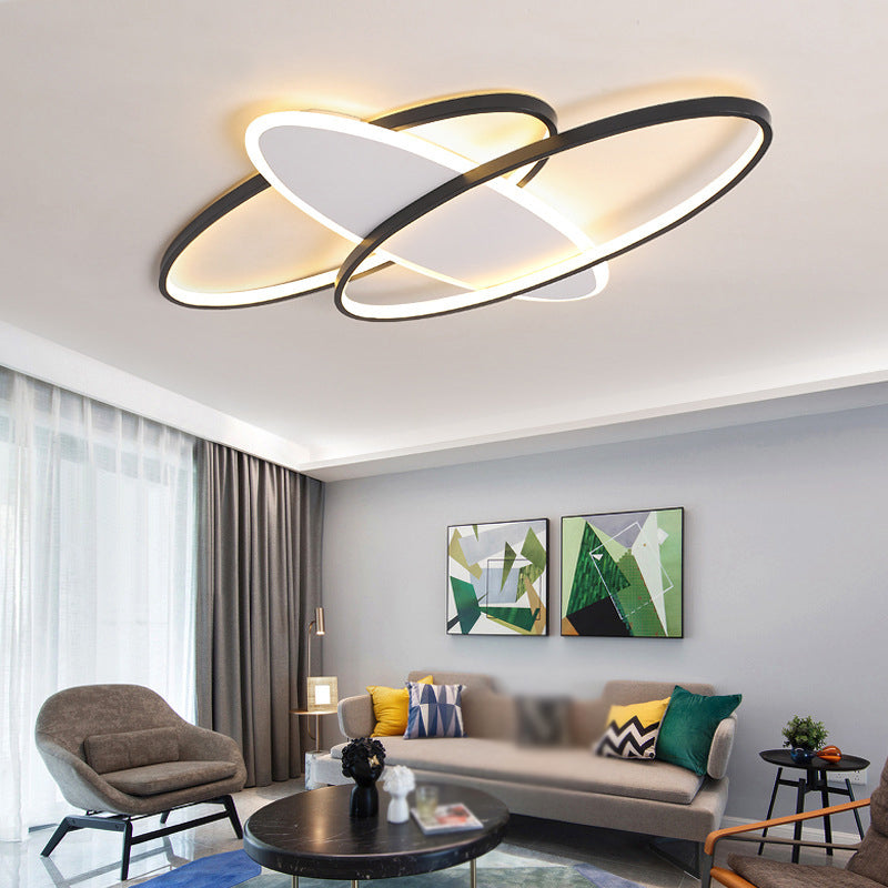 Plafonnier géométrique en métal plafonnier LED moderne pour salon