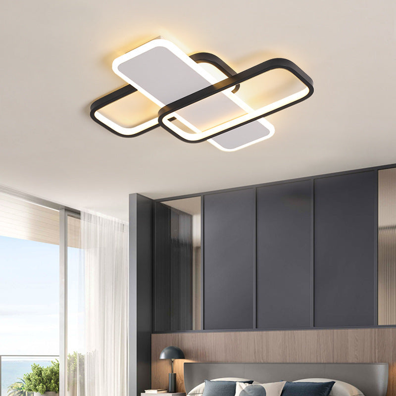Plafonnier géométrique en métal plafonnier LED moderne pour salon