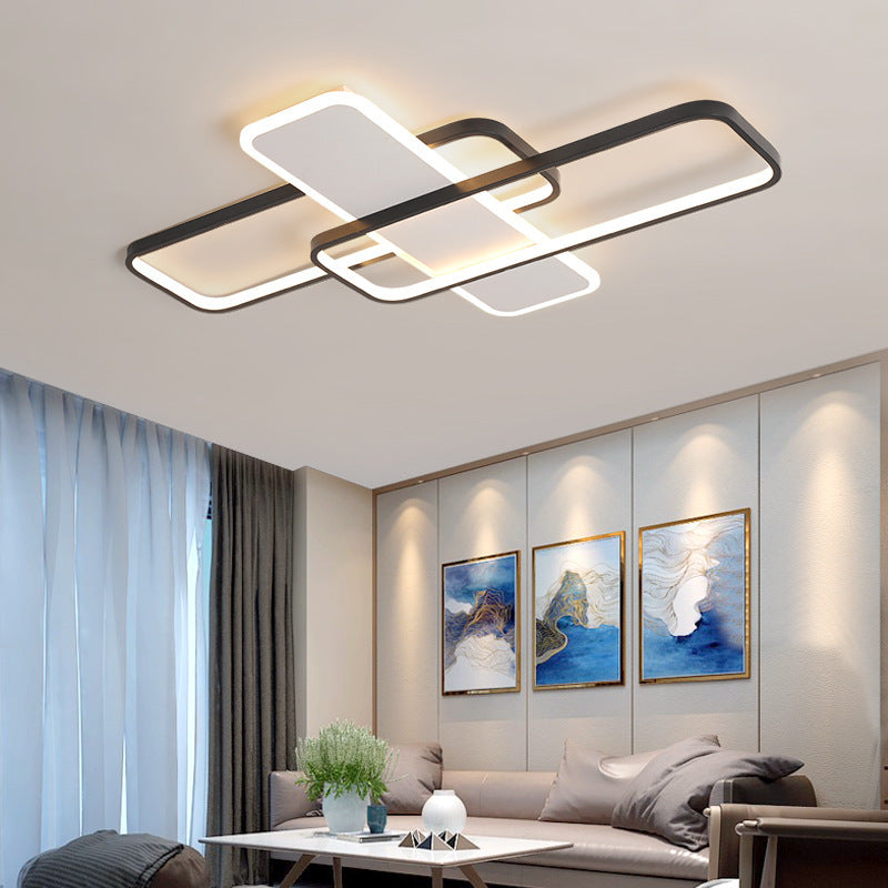 Plafonnier géométrique en métal plafonnier LED moderne pour salon