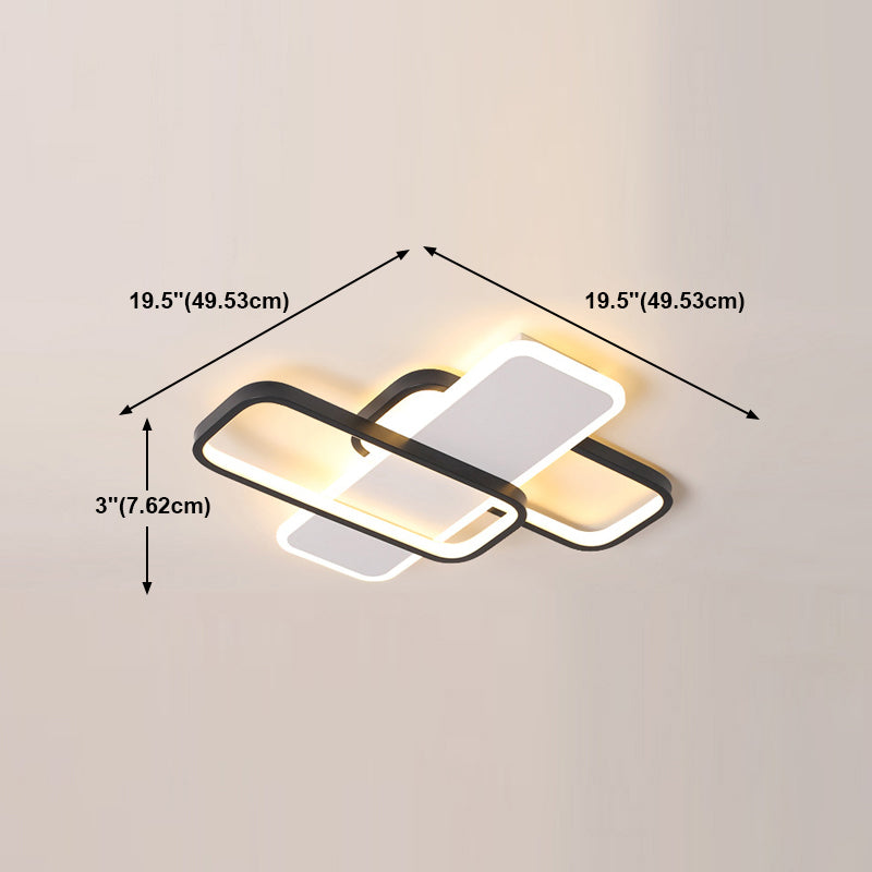 Plafonnier géométrique en métal plafonnier LED moderne pour salon