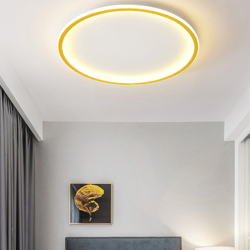 Modern Circle Ceiling Lighting Metal LED Ceiling Mount Light Fixture for Bedroom